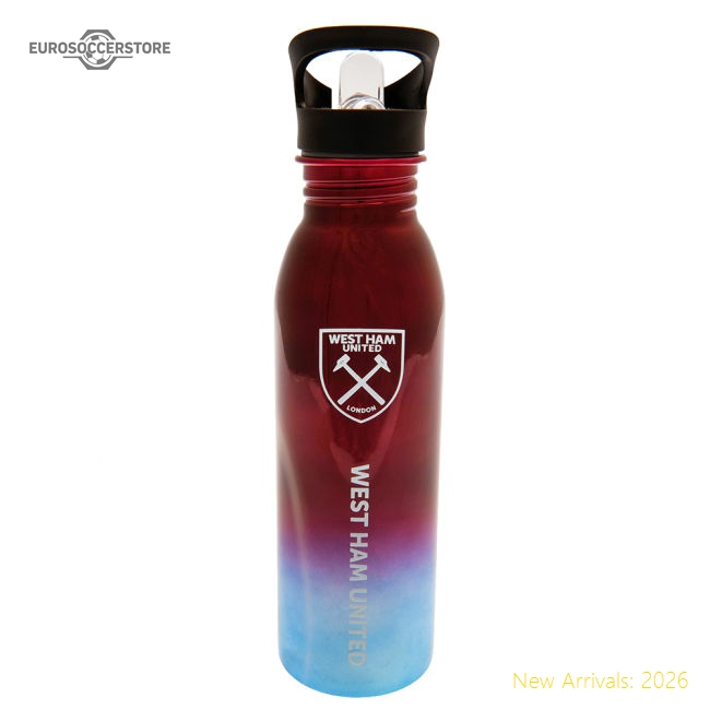 West Ham United FC UV Metallic Drinks Bottle-Football Jersey Hub