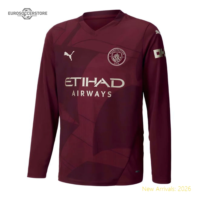2024-2025 Man City Third Long Sleeve Shirt (Kids) (De Bruyne 17)-Football Jersey Hub