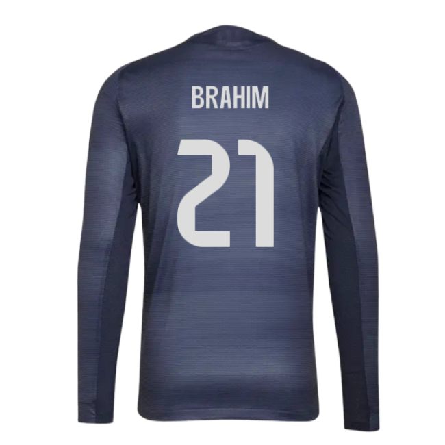 2025-2026 Real Madrid Long Sleeve Away Shirt (Brahim 21)-Football Jersey Hub