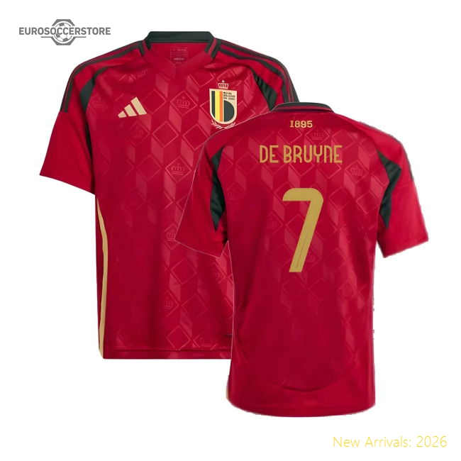 2024-2025 Belgium Home Shirt (Kids) (De Bruyne 7)-Football Jersey Hub