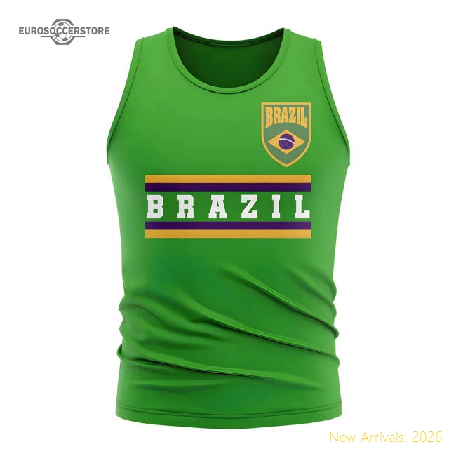 Brazil Core Football Country Sleeveless Tee (Green)-Football Jersey Hub