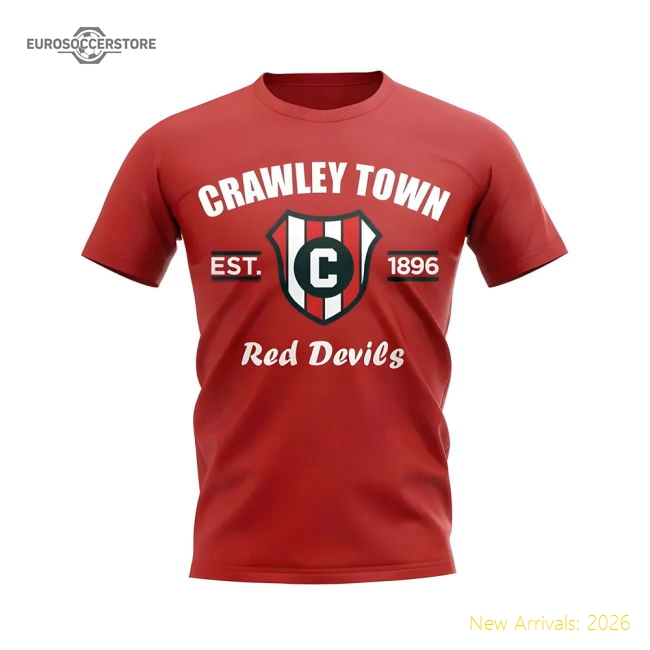 Crawley Town High-Quality T-Shirt Training Wear Item Red Adults-Football Jersey Hub