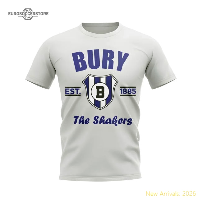 Bury Established Football T-Shirt (White)-Football Jersey Hub