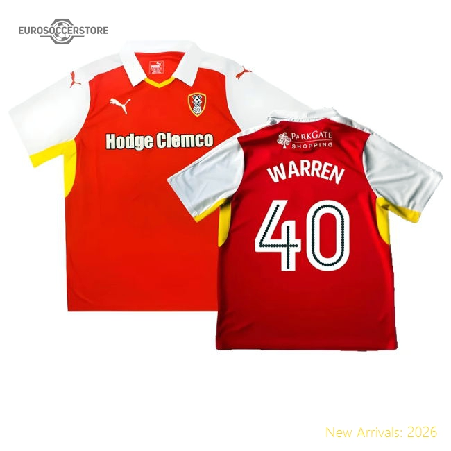 Rotherham 2016-17 Home Shirt ((Good) XL) (Warren 40)-Football Jersey Hub