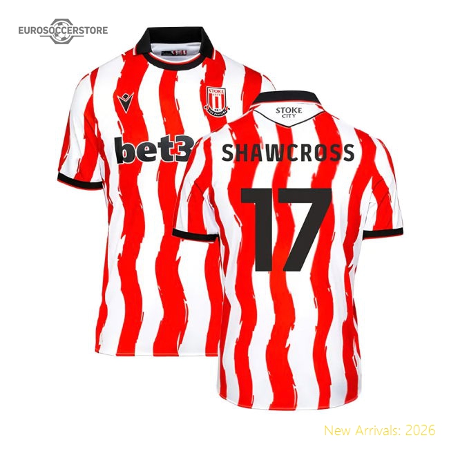 2025-2026 Stoke City Home Shirt (Shawcross 17)-Football Jersey Hub