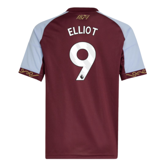 2025-2026 Aston Villa Home Shirt (Kids) (Elliot 9)-Football Jersey Hub