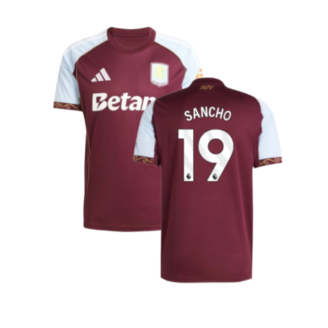 2025-2026 Aston Villa Home Shirt (Sancho 19)-Football Jersey Hub