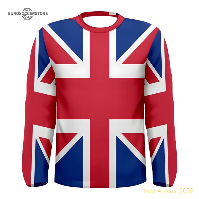 Great Britain Flag Long Sleeve Sublimated Sports Jersey-Football Jersey Hub