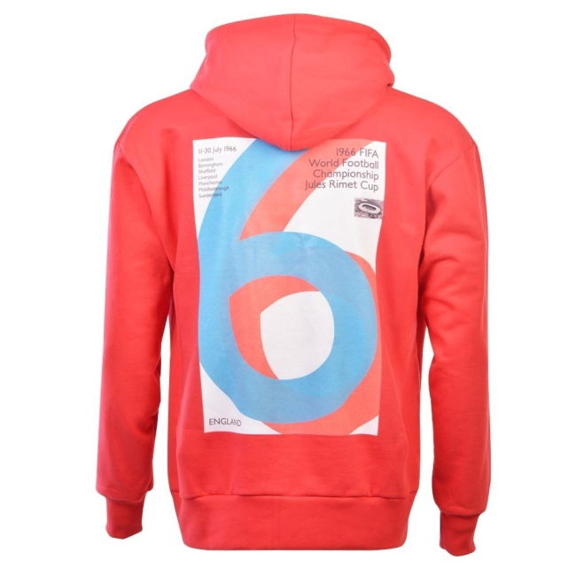 Pennarello: World Cup England '66 Zipped Hoodie - Red-Football Jersey Hub