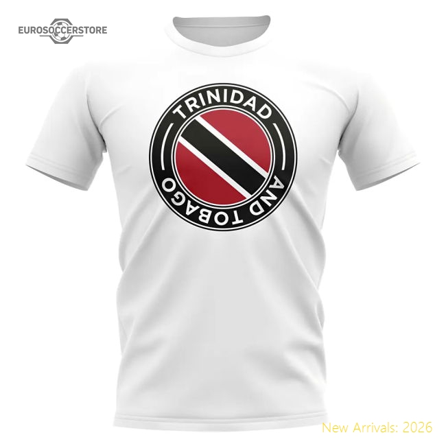 Trinidad and Tobago Football Badge T-Shirt (White)-Football Jersey Hub