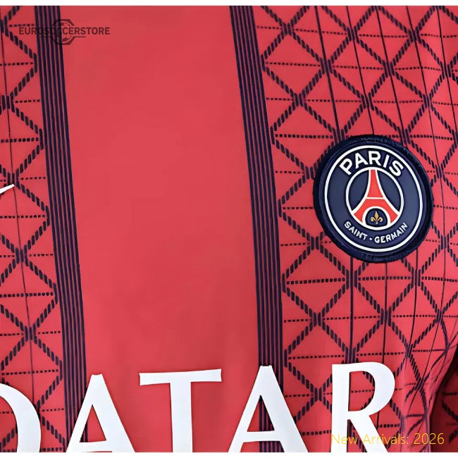 2025-2026 PSG Academy Pro Away Pre Match Shirt (Red)-Football Jersey Hub
