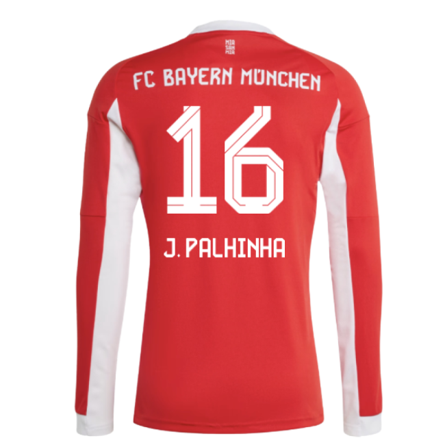 2025-2026 Bayern Munich Long Sleeve Home Shirt (J. Palhinha 16)-Football Jersey Hub