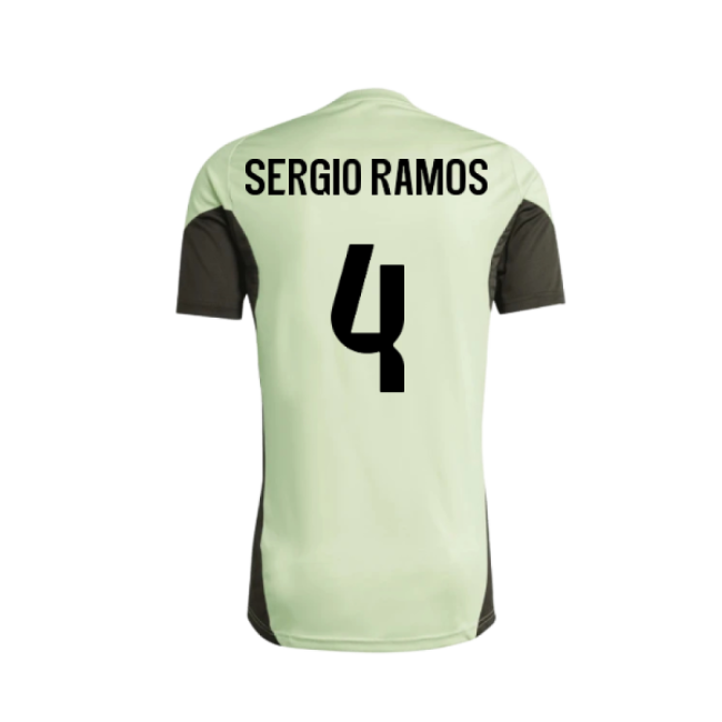2025-2026 Real Madrid Training Tee (Almost Lime) - Kids (Sergio Ramos 4)-Football Jersey Hub