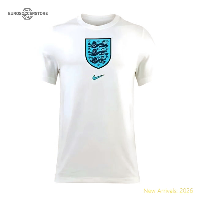 2022-2023 England Crest Tee (White)-Football Jersey Hub