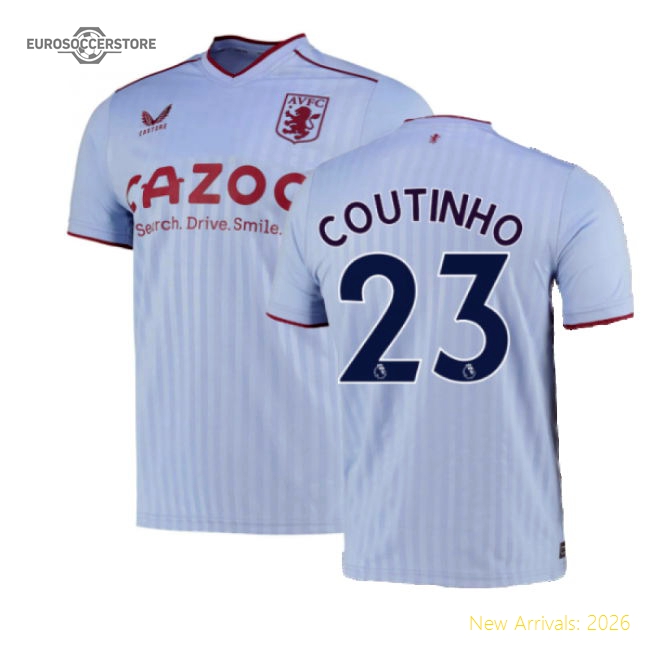 2022-2023 Aston Villa Away Shirt (Coutinho 23)-Football Jersey Hub