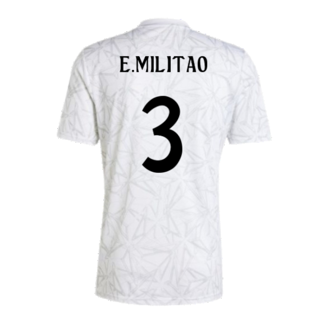 2024-2025 Real Madrid Pre-Match Shirt (White) (E.Militao 3)-Football Jersey Hub