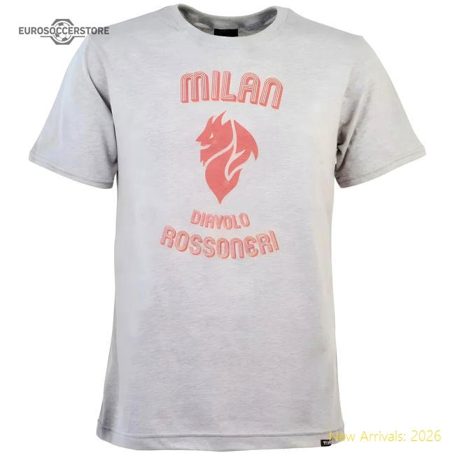 AC Milan Rossoneri Diavolo T-Shirt - Grey Marl-Football Jersey Hub