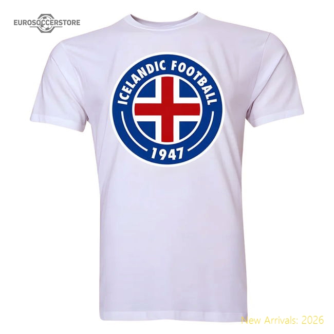 Iceland Core Logo T-Shirt (White) - Kids-Football Jersey Hub