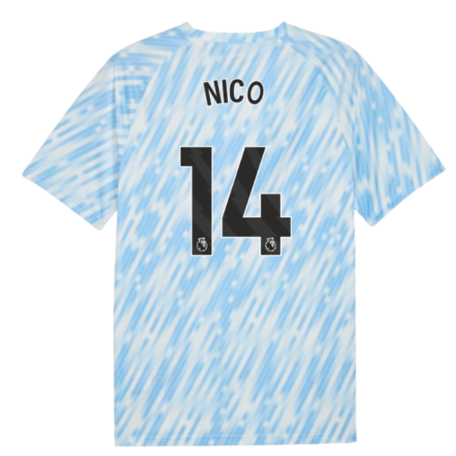 2025-2026 Man City Warm Up Jersey (Silver Sky) (Nico 14)-Football Jersey Hub