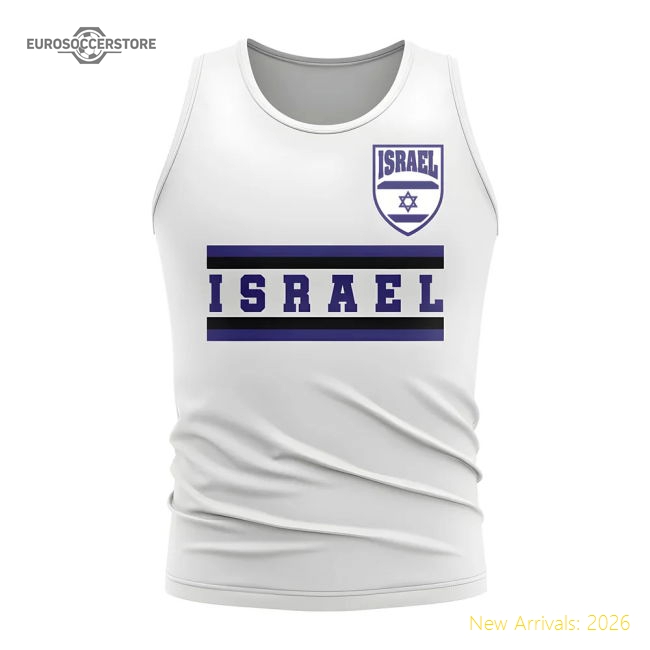 Israel Core Football Country Sleeveless Tee (White)-Football Jersey Hub