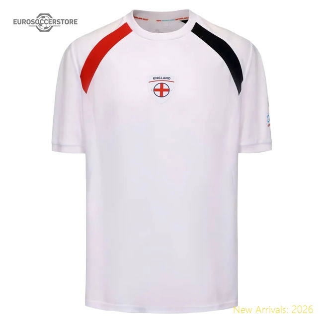 2025 England WEC Poly T-Shirt (White) - Mens-Football Jersey Hub