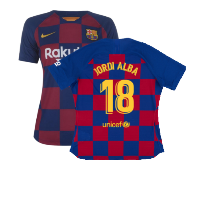 Barcelona 2019-20 Womens Home Shirt (Vaporkit) ((Excellent) S) (JORDI ALBA 18)-Football Jersey Hub