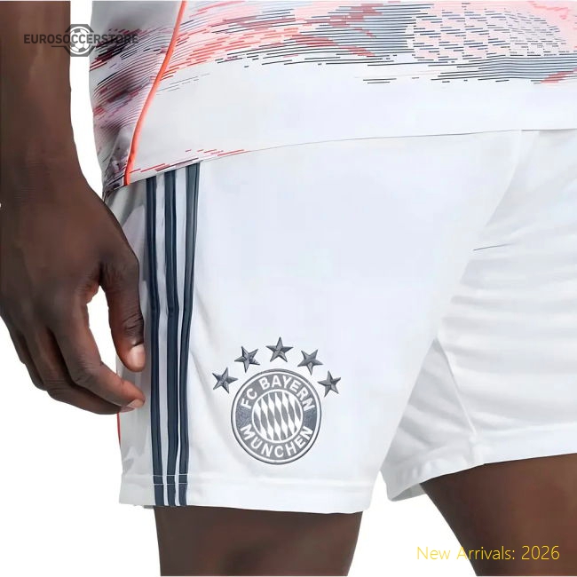 2025-2026 Bayern Munich Away Shorts (White)-Football Jersey Hub