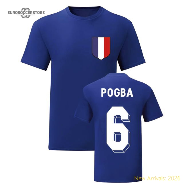 Paul Pogba France National Hero Tee\'s (Blue)-Football Jersey Hub