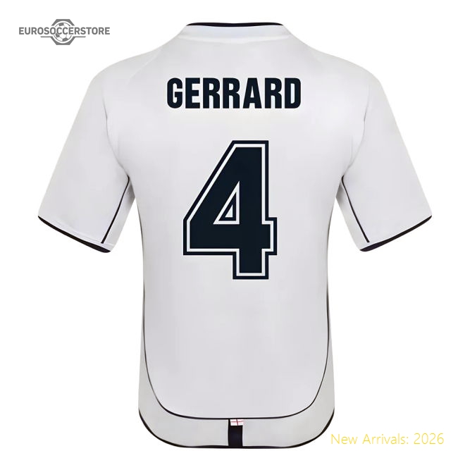 England 2002 Retro Football Shirt (GERRARD 4)-Football Jersey Hub