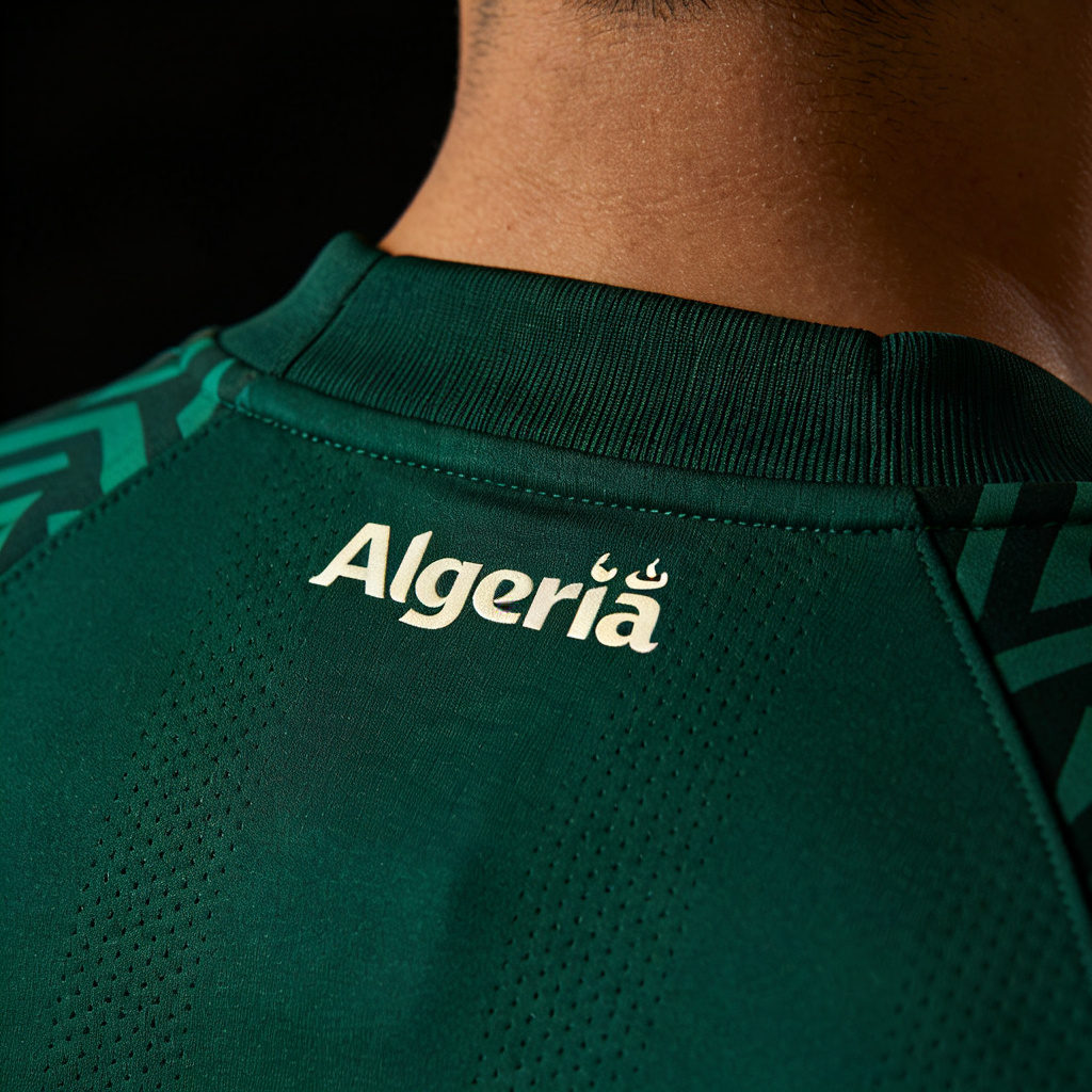 Collar detail with Arabic country name