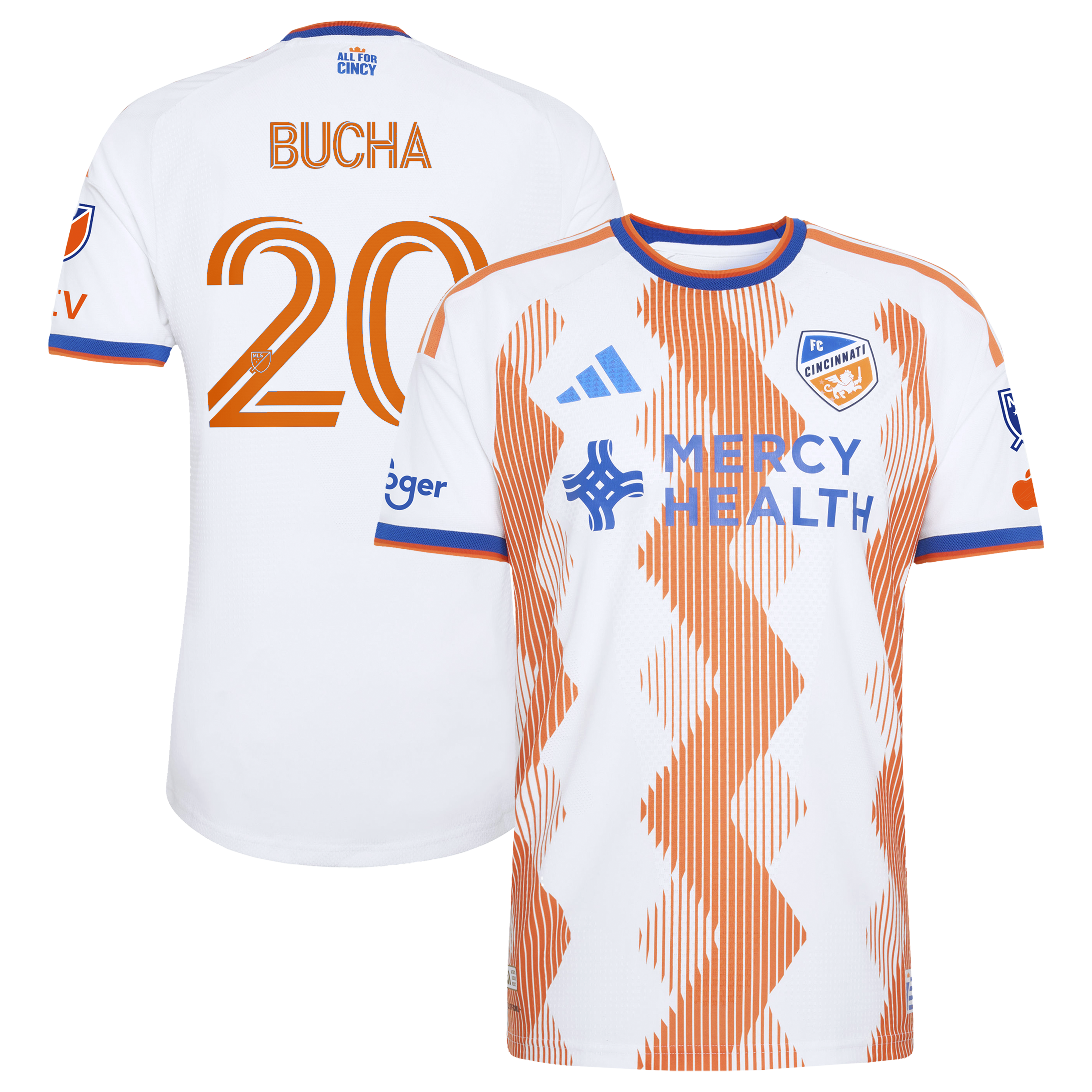 Youth Pavel Bucha FC Cincinnati 2026 The Seven Hills Kit On-Field Authentic Patch Jersey - White | Football Jersey Hub