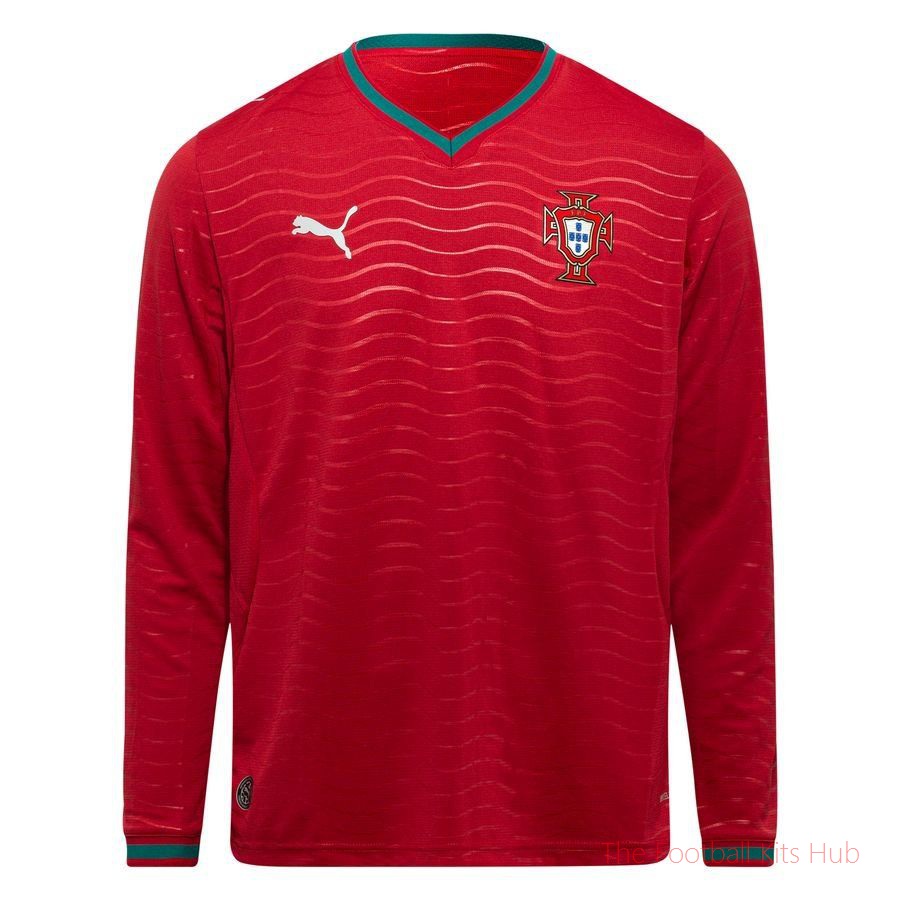Portugal Home Shirt World Cup 2026 Kids Long Sleeves