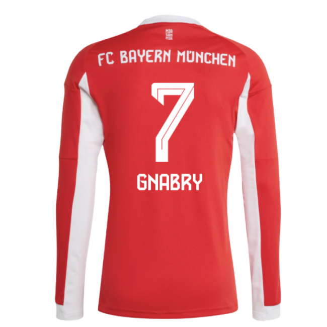 2025-2026 Bayern Munich Long Sleeve Home Shirt (Gnabry 7)-Football Jersey Hub