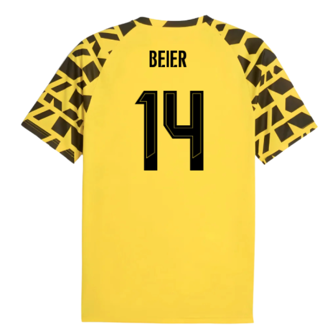 2025-2026 Borussia Dortmund Warm Up Jersey (Yellow) (Beier 14)-Football Jersey Hub