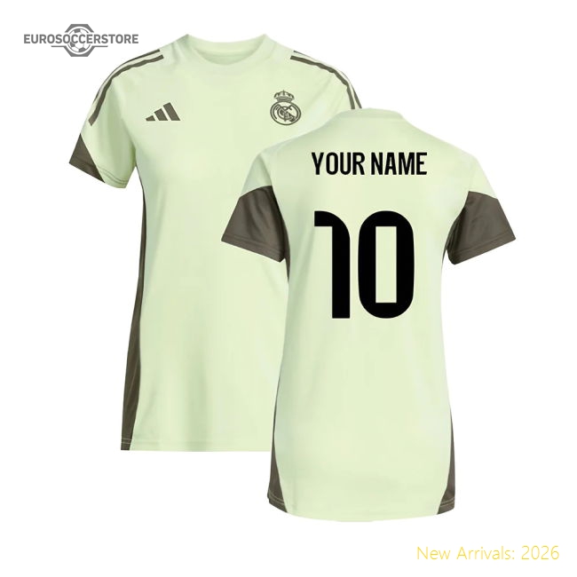 2025-2026 Real Madrid Training Jersey (Almost Lime) - Womens (Your Name)-Football Jersey Hub