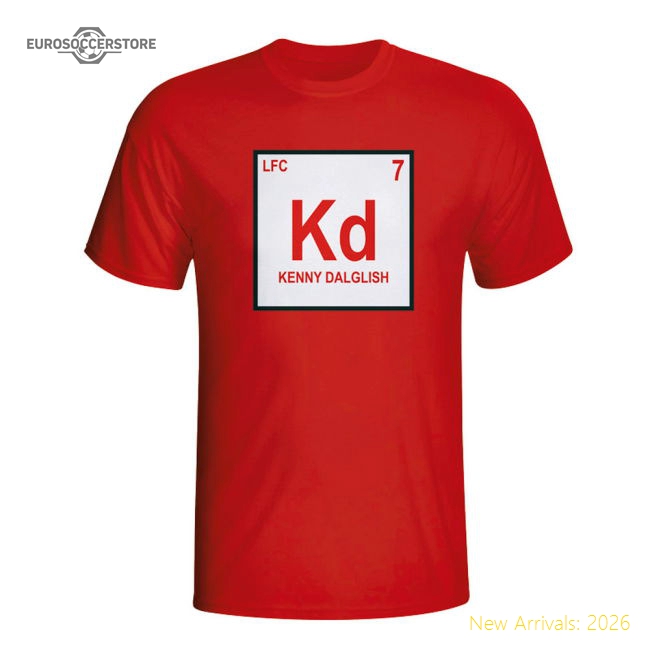 Kenny Dalglish Liverpool Periodic Table T-shirt (red)-Football Jersey Hub