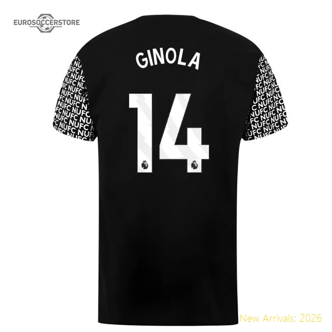 Newcastle Graphic T-Shirt (Black) (Ginola 14)-Football Jersey Hub