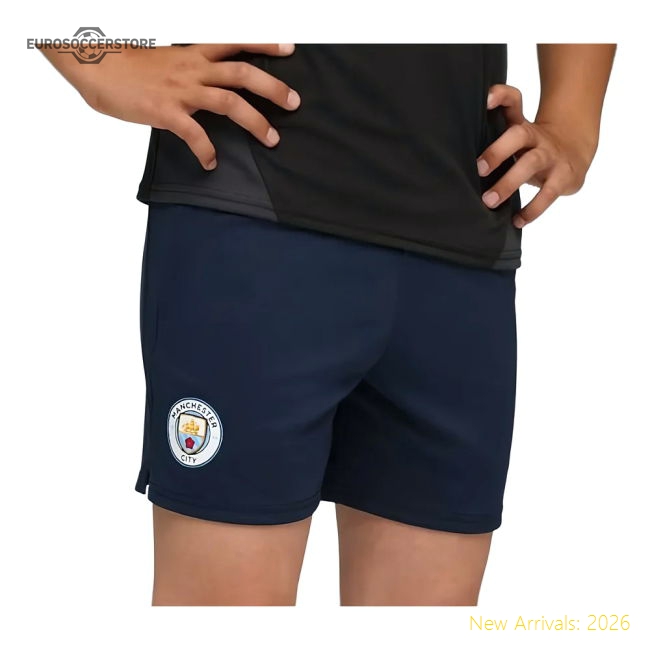 2025-2026 Man City Training Short w/pockets (Navy) - Kids-Football Jersey Hub