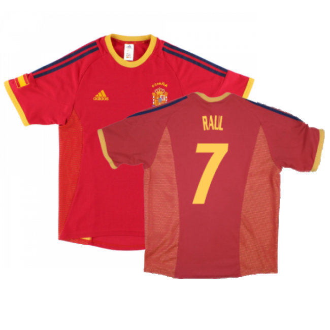 Spain 2002-04 Home Shirt ((Good) XL) (Raul 7)-Football Jersey Hub
