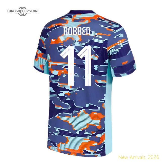 2024-2025 Netherlands Pre-Match Training Shirt (Blue) - Kids (Robben 11)-Football Jersey Hub
