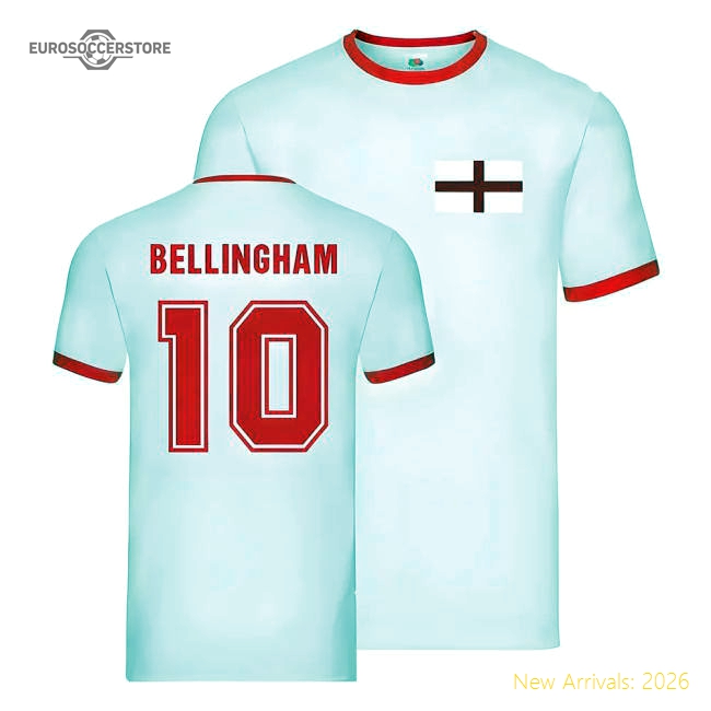 England Ringer T-Shirt (Jude Bellingham 10)-Football Jersey Hub