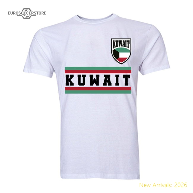 Kuwait Core Football Country T-Shirt (White)-Football Jersey Hub