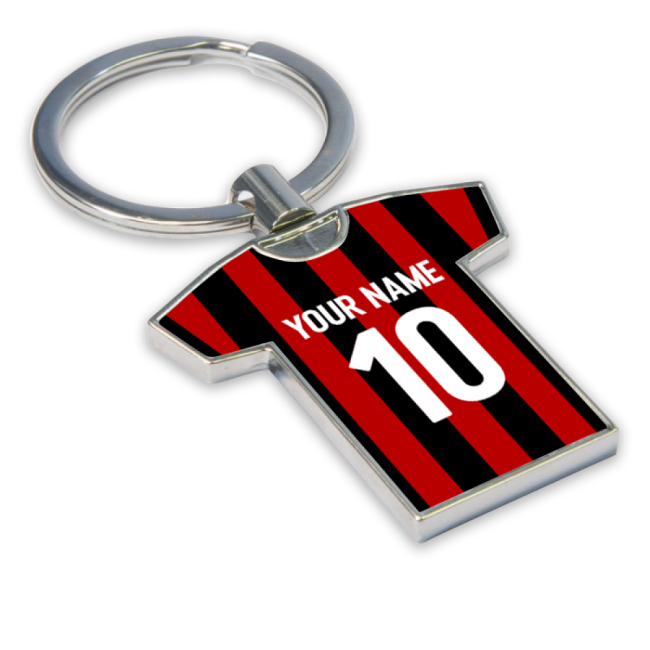 Personalised AC Milan Key Ring-Football Jersey Hub