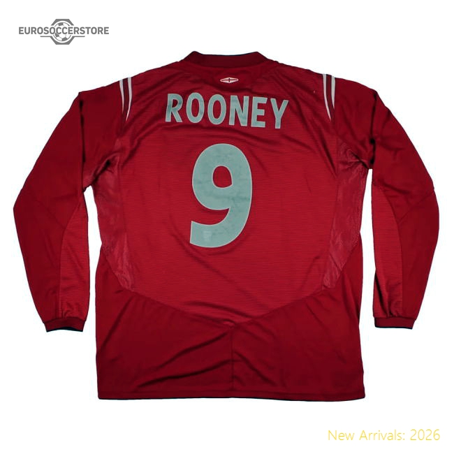 England 2004-06 Away Shirt (XL) Rooney #9 (Very Good)-Football Jersey Hub