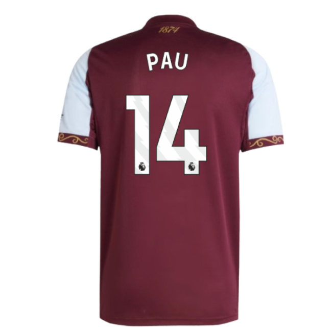 2025-2026 Aston Villa Home Shirt (Pau 14)-Football Jersey Hub
