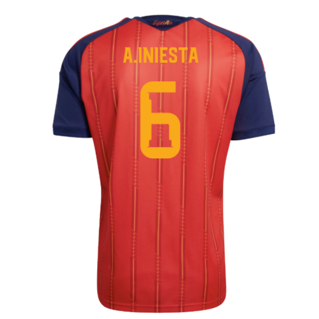 2026-2027 Spain Home Shirt (A.Iniesta 6)-Football Jersey Hub