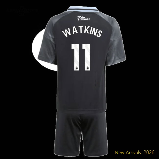 2025-2026 Aston Villa Away Mini Kit (Watkins 11)-Football Jersey Hub