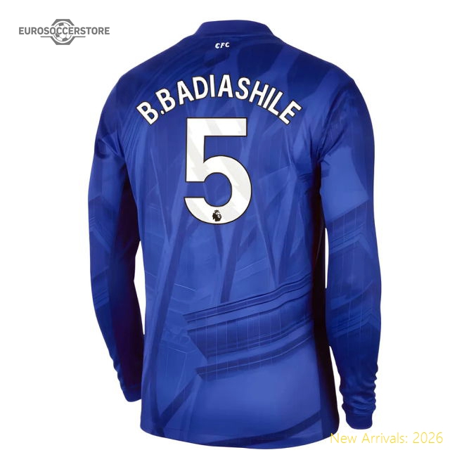 2025-2026 Chelsea Home Long Sleeve Shirt (B.Badiashile 5)-Football Jersey Hub