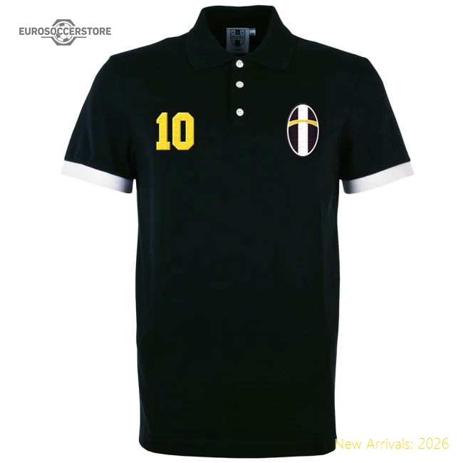Juventus No 10 Black Polo Shirt-Football Jersey Hub