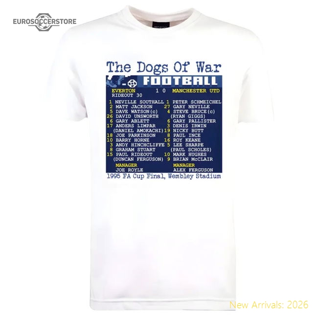 1995 FA Cup Final (Everton) Retrotext T-Shirt - White-Football Jersey Hub